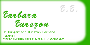 barbara burszon business card